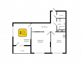 2-комнатная квартира, 69.8 м2