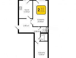 2-комнатная квартира, 70.5 м2