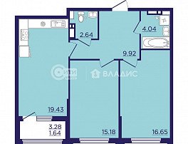 2-комнатная квартира, 64.12 м2
