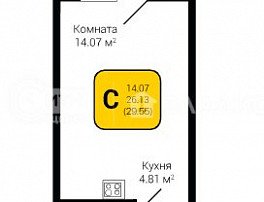 1-комнатная квартира, 29.55 м2