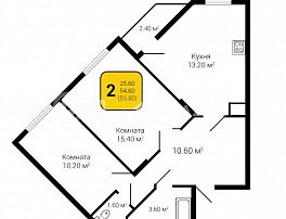 2-комнатная квартира, 62.6 м2