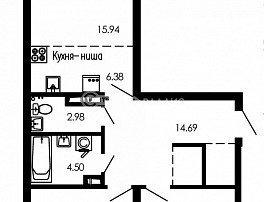 2-комнатная квартира, 77.45 м2
