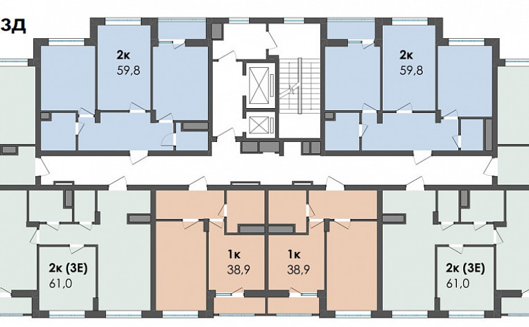 2-Комнатная квартира 77.70м², эт. 1, фото 19