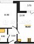 1-Комнатная квартира 36.10м², эт. 1, фото 4