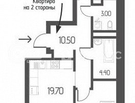 2-комнатная квартира, 62.75 м2