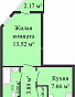 1-Комнатная квартира 30.50м², эт. 4, фото 23