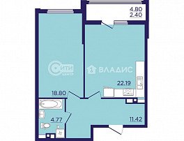 2-комнатная квартира, 64.89 м2