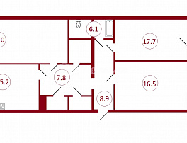 3-комнатная квартира, 116.3 м2