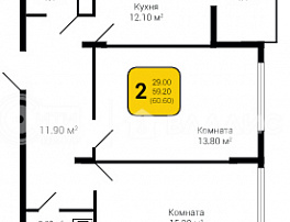 2-комнатная квартира, 60.6 м2