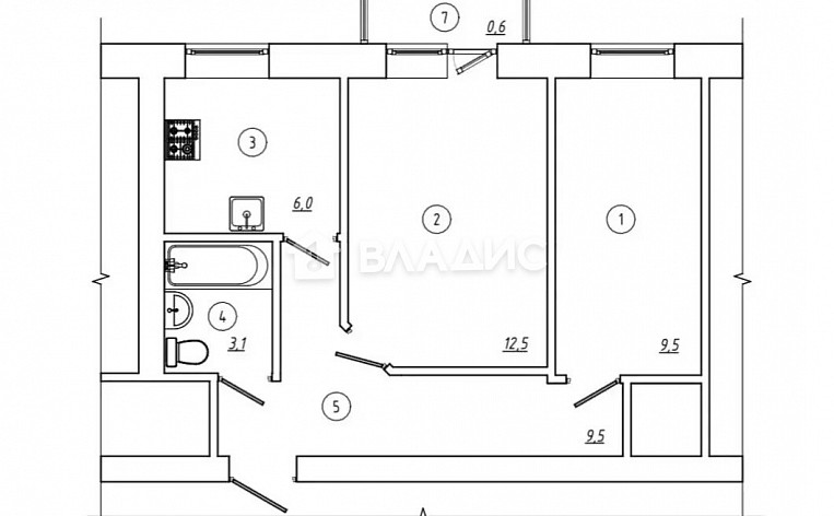 2-Комнатная квартира 40.60м², эт. 4, фото 39