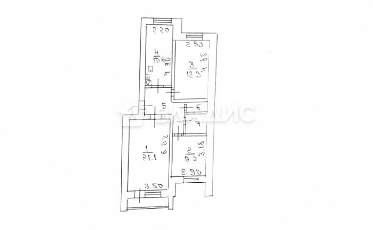 3-Комнатная квартира 65.10м², эт. 4, фото 32