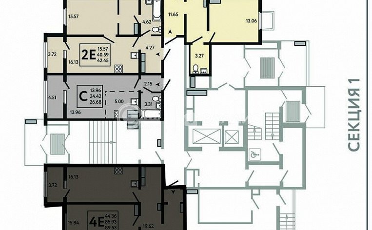 1-комнатная квартира, 42.45 м2, эт. 8, id: 963935, фото 11