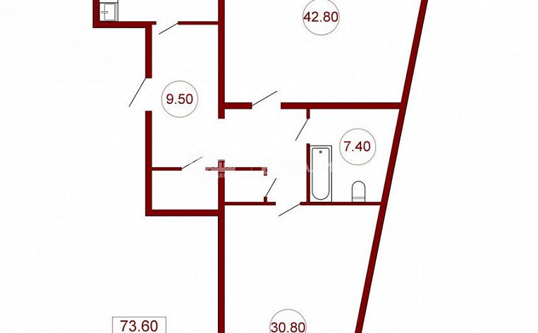 3-комнатная квартира, 117.9 м2, эт. 3, id: 733224, фото 7
