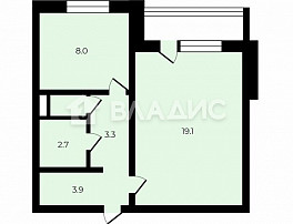 1-Комнатная квартира 38.10м²