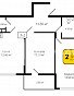 2-комнатная квартира, 60.4 м2, эт. 4, id: 813935, фото 1