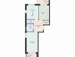 2-комнатная квартира, 54.41 м2