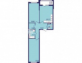 2-комнатная квартира, 64.71 м2