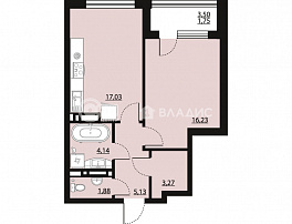 1-комнатная квартира, 49.43 м2