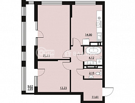 2-комнатная квартира, 69.01 м2