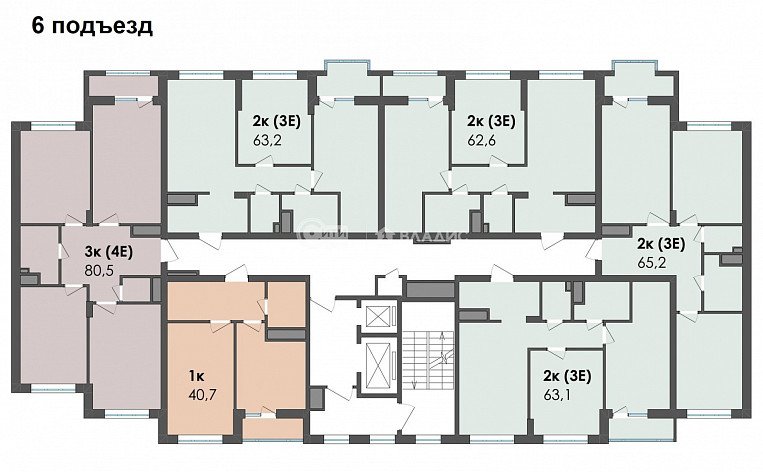 2-комнатная квартира, 65.7 м2, эт. 4, id: 820338, фото 20