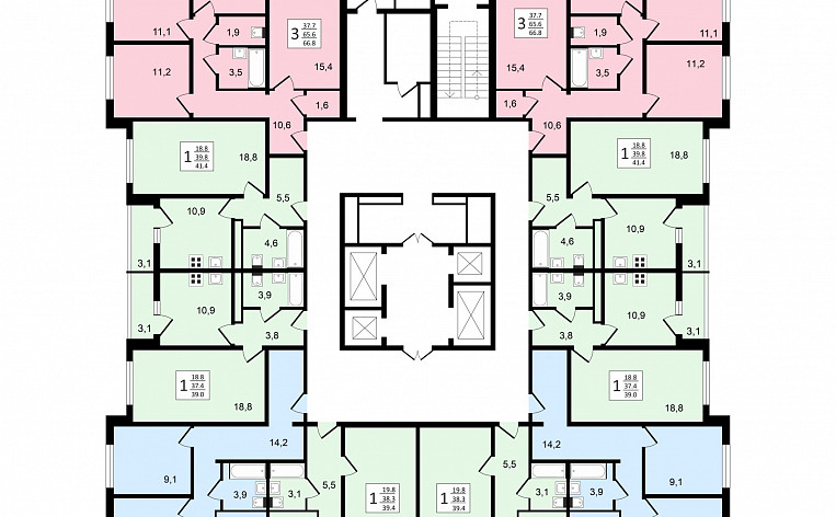 1-Комнатная квартира 40.30м², эт. 20, фото 30