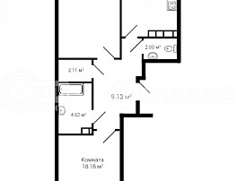 2-комнатная квартира, 68.23 м2