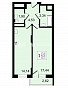 1-комнатная квартира, 42.14 м2, эт. 24, id: 758700, фото 1
