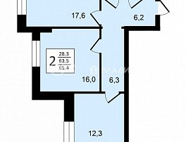 2-комнатная квартира, 65.4 м2