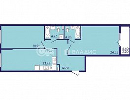 1-комнатная квартира, 41.1 м2