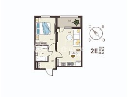 1-комнатная квартира, 39.6 м2