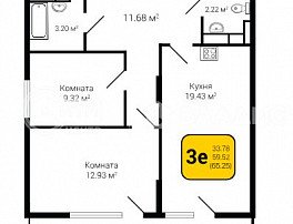2-комнатная квартира, 65.25 м2