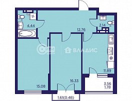 2-комнатная квартира, 64.69 м2