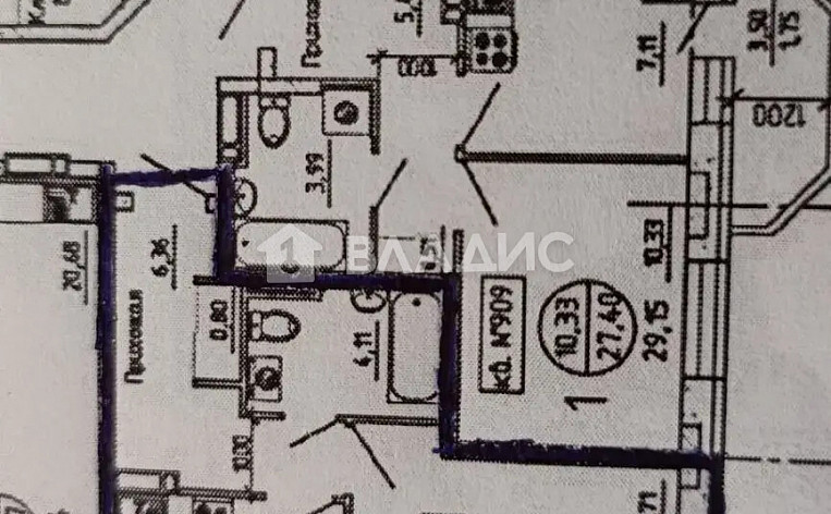 1-Комнатная квартира 33.50м², эт. 5, фото 6