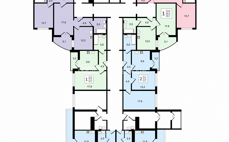 1-комнатная квартира, 43.1 м2, эт. 15, id: 915487, фото 20