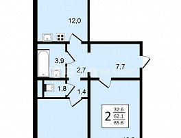 2-комнатная квартира, 65.6 м2