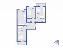 3-комнатная квартира, 84.6 м2