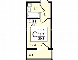 1-комнатная квартира, 20.5 м2