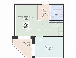 2-комнатная квартира, 41.15 м2