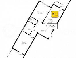 2-комнатная квартира, 77.7 м2