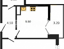 1-комнатная квартира, 39.5 м2