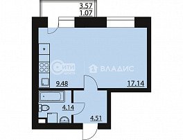 1-комнатная квартира, 36.34 м2