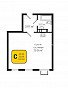 1-комнатная квартира, 32.84 м2, эт. 2, id: 746988, фото 1