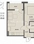 1-комнатная квартира, 39.6 м2, эт. 6, id: 1070316, фото 1