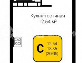 1-комнатная квартира, 20.65 м2