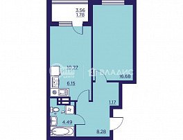 1-комнатная квартира, 48.45 м2