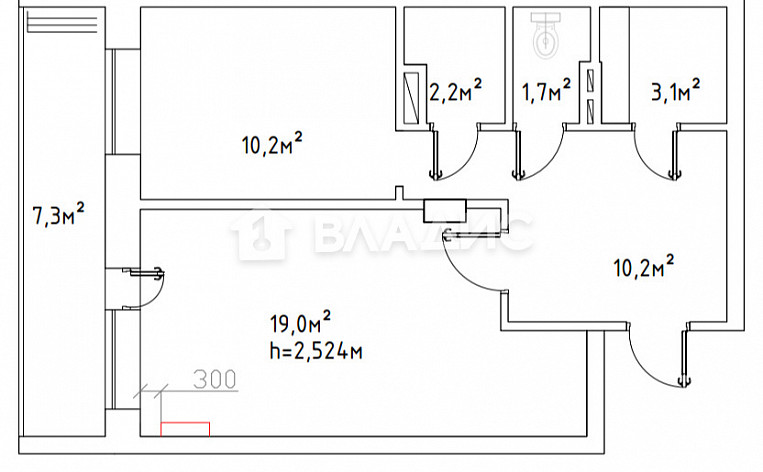1-Комнатная квартира 46.00м², эт. 10, фото 40