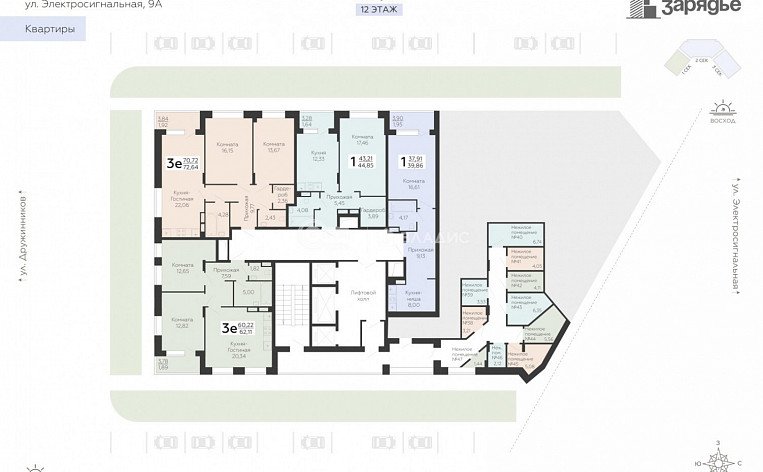 1-комнатная квартира, 48.59 м2, эт. 9, id: 1084548, фото 18