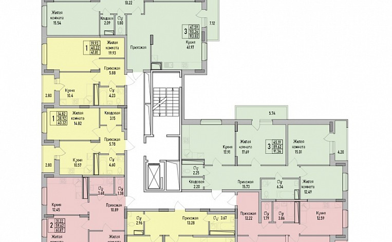 1-Комнатная квартира 42.14м², эт. 2, фото 23