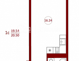 1-комнатная квартира, 20.5 м2