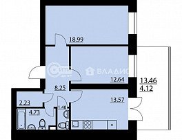 2-комнатная квартира, 65.8 м2